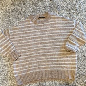 Jenni Kayne Beige and Cream Striped Sweater